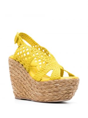 Dabīgās ādas sandales ar platformu Paloma Barceló dzeltens