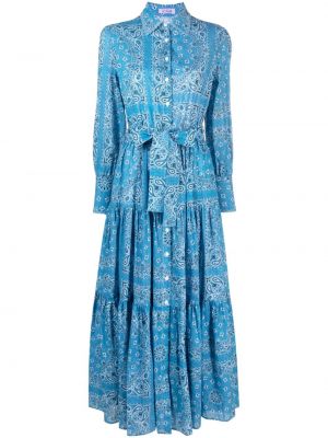 Šaty s potlačou s paisley vzorom Mc2 Saint Barth modrá