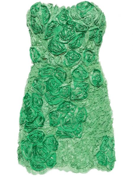 Krajkové květinové mini šaty Ermanno Scervino zelené