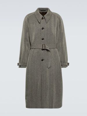 Palton de lână cu model herringbone Giorgio Armani