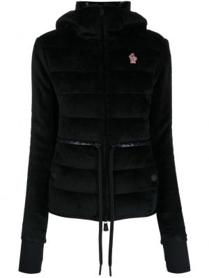Fleecová péřová bunda s kapucí Moncler Grenoble černá