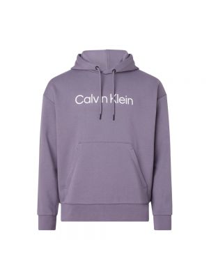 Bluza z kapturem Calvin Klein fioletowa