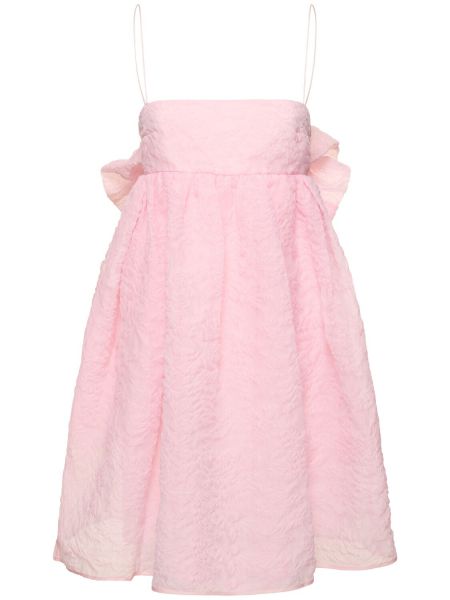 Mini šaty s mašľou Cecilie Bahnsen ružová