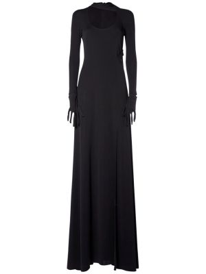 Μακρυμάνικη μάξι φόρεμα από ζέρσεϋ Alessandro Vigilante μαύρο
