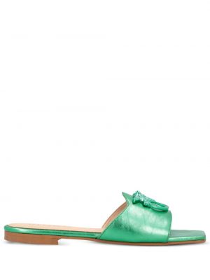 Kožené sandále Pinko zelená