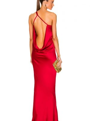 Тигровое платье на одно плечо Norma Kamali красное