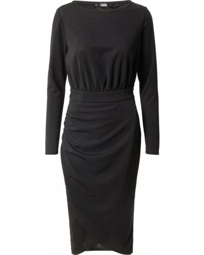Haljina sa dugačkim rukavima od jersey Karl Lagerfeld crna