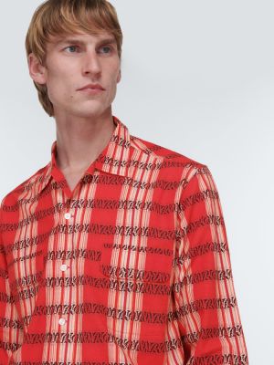 Camisa de algodón a rayas Bode rojo