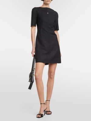 Moherowa sukienka midi wełniana Givenchy czarna