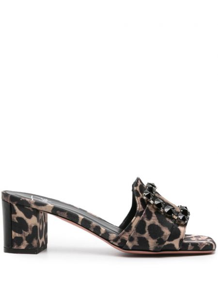 Papuci tip mules cu imagine cu model leopard Roberto Festa maro