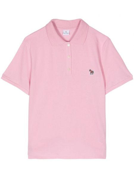 Поло тениска с принт зебра Ps Paul Smith розово