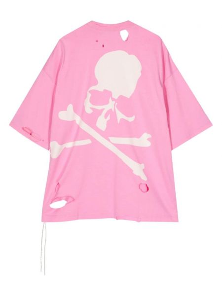 Kokvilnas apgrūtināti t-krekls Mastermind World rozā