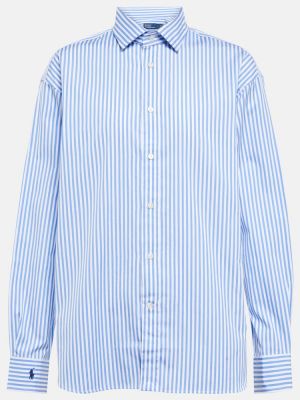 Pruhovaná bavlnená košeľa Polo Ralph Lauren modrá