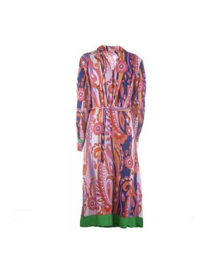 Sukienka midi z wzorem paisley Replay różowa