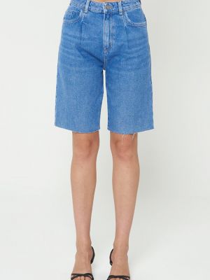 Джинсовые шорты с высокой талией на молнии Cross Jeans синие