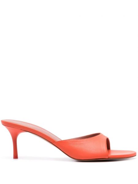 Læder mules Amina Muaddi orange