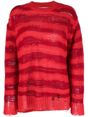 Пуловер с протрити краища Acne Studios червено