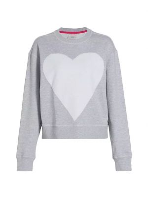 Хлопковый пуловер с принтом с сердечками Terez серый