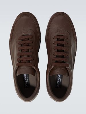 Sneakers di pelle Dolce&gabbana marrone