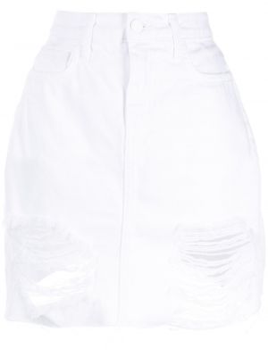 Klasické mini sukně s dírami L'agence - bílá