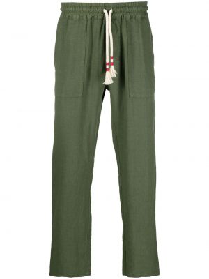 Lněné kalhoty Mc2 Saint Barth zelené