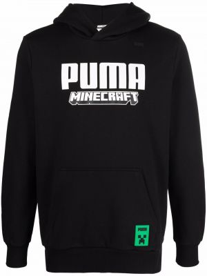 Raštuotas džemperis su gobtuvu Puma juoda