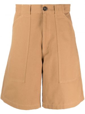 Pantaloni scurți cu nasturi din bumbac A.p.c. maro