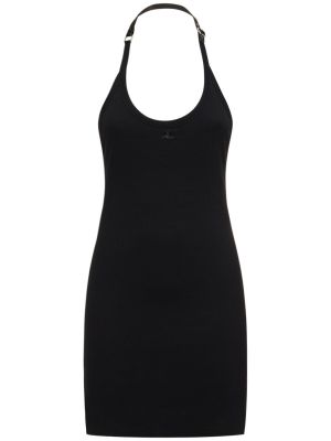 Dlouhé šaty s přezkou Courrèges černé