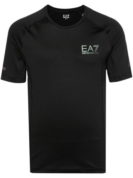 T-shirt de sport à imprimé Ea7 Emporio Armani noir