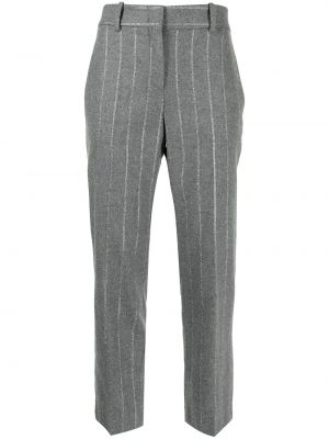 Pruhované slim fit kalhoty Ermanno Scervino šedé