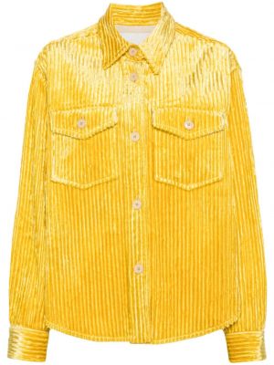 Риза от рипсено кадифе с дълъг ръкав Isabel Marant жълто