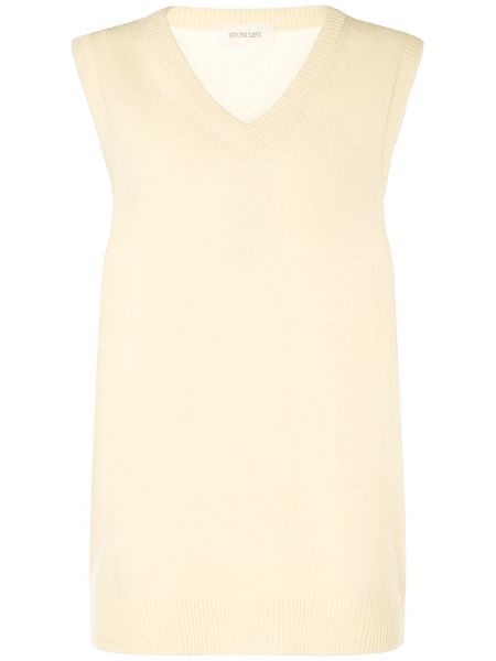 Cashmere ull topp med v-hals Sportmax beige