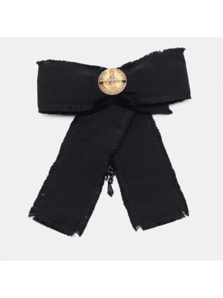 Czarna broszka bawełniana Gucci Vintage