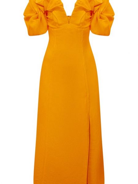 Льняное шерстяное платье Cult Gaia оранжевое