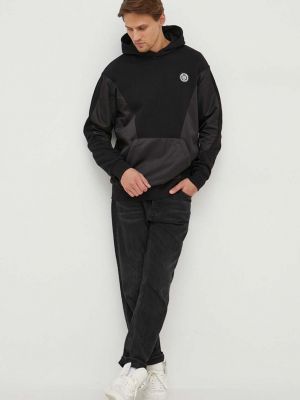 Bluza z kapturem z nadrukiem Plein Sport czarna