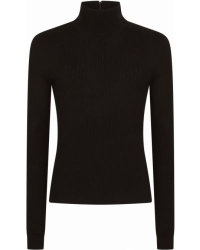 Dolce & Gabbana jersey de punto de canalé con cuello alto - Negro Dolce & Gabbana
