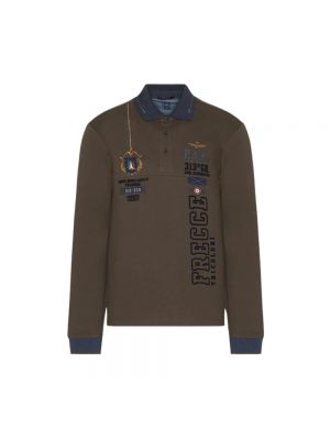 Sweatshirt mit stickerei Aeronautica Militare braun