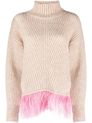 Sweter w piórka La Doublej różowy