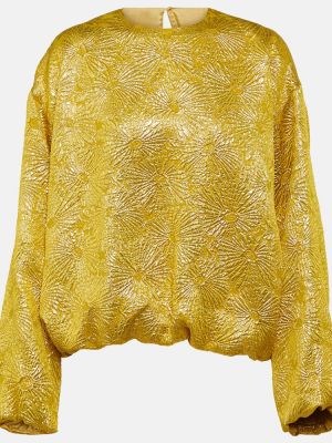 Svilena srajca Dries Van Noten zlata