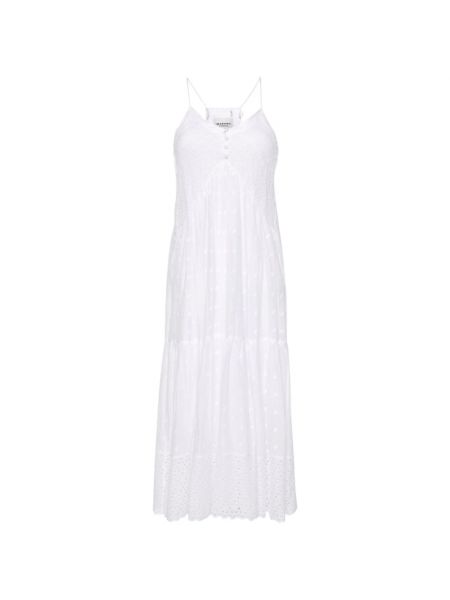 Haftowana sukienka długa Isabel Marant biała