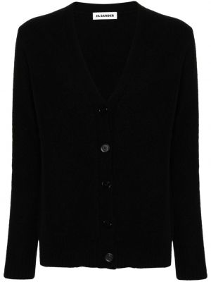 Cardigan à boutons en laine Jil Sander noir