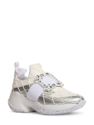 Βαμβακερά sneakers από διχτυωτό Roger Vivier λευκό