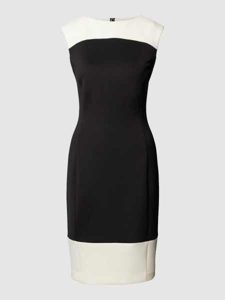Sukienka midi z okrągłym dekoltem neoprenowa Calvin Klein Womenswear czarna