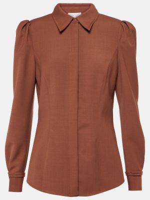 Шерстяная рубашка Gabriela Hearst коричневая
