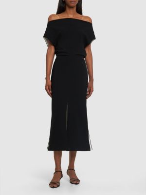 Sukienka midi z krepy Proenza Schouler czarna