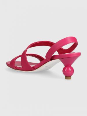 Sandale din piele Weekend Max Mara roz