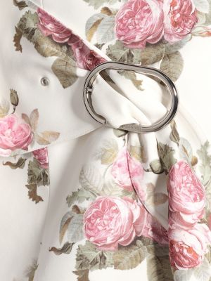 Mini falda de algodón de flores Rabanne blanco