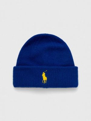 Шерстяная шапка Polo Ralph Lauren синяя