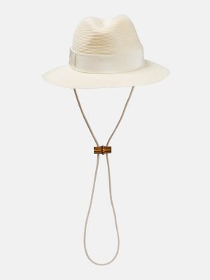 Pălărie din bambus Gucci alb