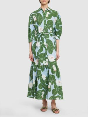 Βαμβακερή λινή μάξι φόρεμα με σχέδιο Borgo De Nor